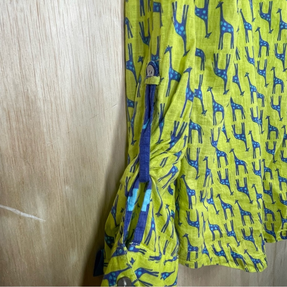 Casual Studio India Button Front Blouse Long Sleeve Collared Giraffe Print Sz XL - Picture 7 of 9